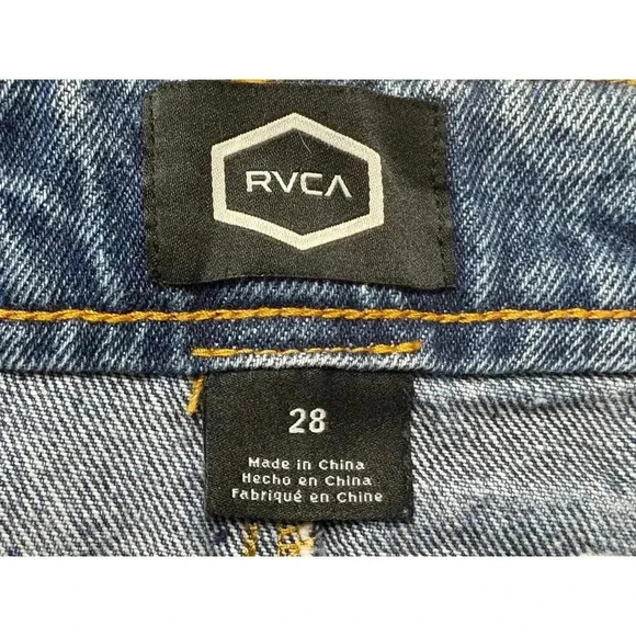 RVCA Women's Two Tone Denim Mini Skirt Size 28 - Picture 2 of 8